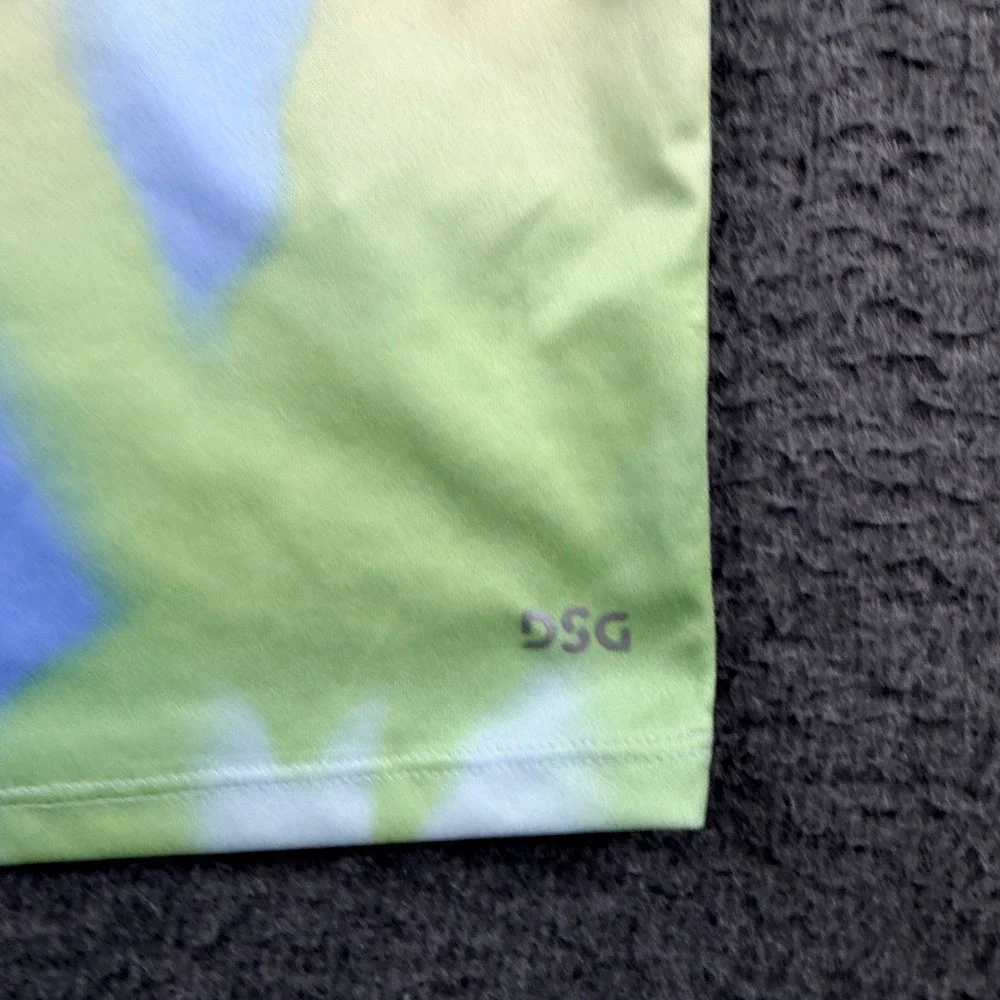 DSG Kids Performance T-Shirt Small 8-9 Blue Green Orange‎ Abstract Tie Dye Print